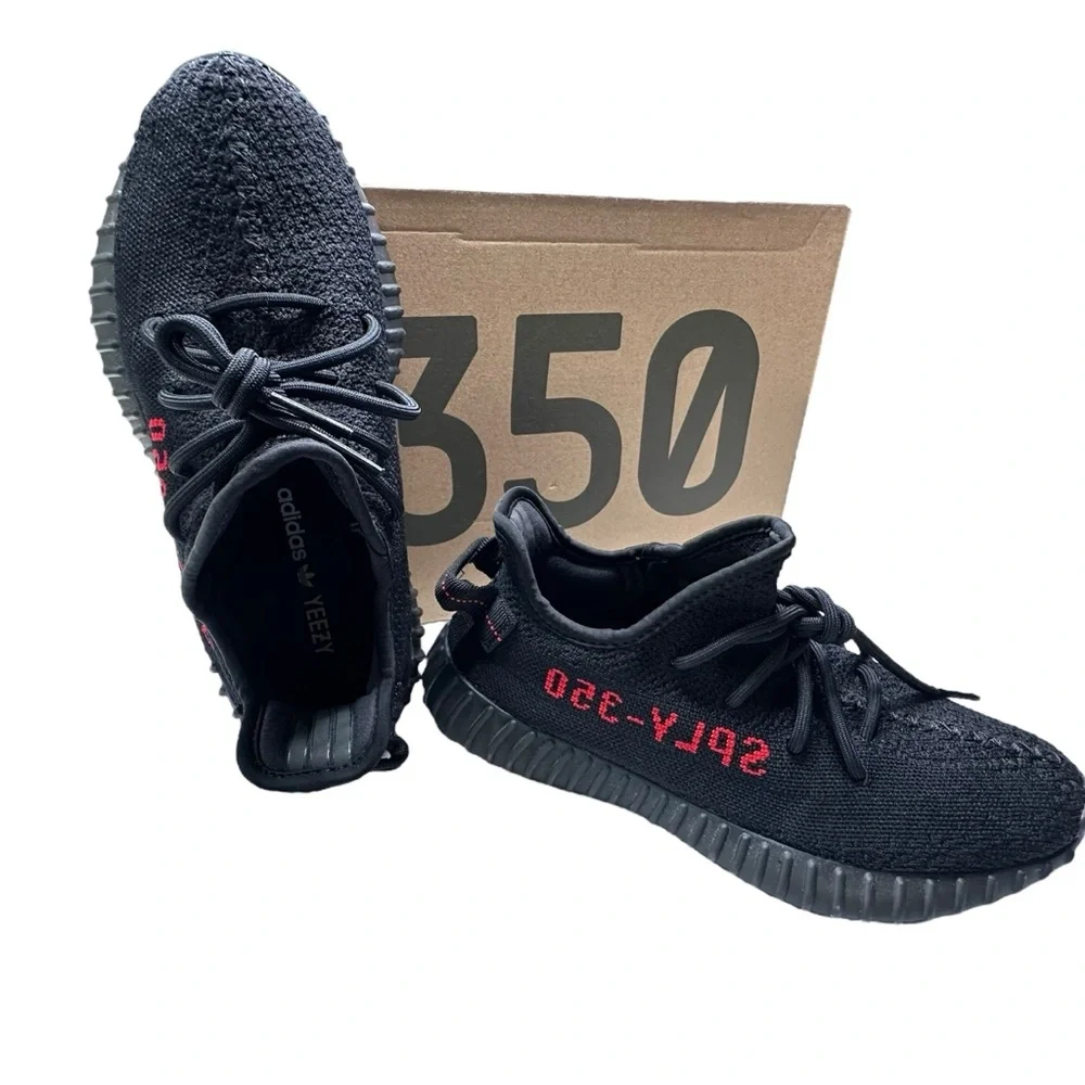 Yeezy Boost 350 V2 Black and Red Size 8 - Picture 8 of 13